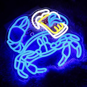 Crab Beer Letreros Neon LED dimmable USB powered ambient <b>light</b> store <b>window</b> decoration <b>light</b> street indicator <b>light</b> Customized - Product Image 6