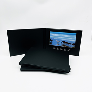 High Quality Factory Price Gift Black Paper Wedding Invitation Gift Greeting Card Lcd Video Book In Print Mailer Video Brochure - Product Image 1