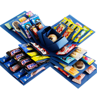 Boîte en carton créative personnalisée pour bonbons, bonbons à l'explosion, aliments pour animaux de compagnie, bonbons au sucre - Embossée, recyclable, cadeau pour anniversaire et Fête des Mères