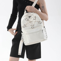 Mochila de PU de Alta Gama con Logotipo Personalizado, Bolso de Hombro Moderno de Gran Capacidad, Mochila Deportiva Informal y Acogedora para Exteriores