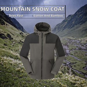 Chaqueta con Capucha para Deportes de Montaña y Senderismo en la Nieve, Cortavientos de Secado Rápido, con Fibra de Bambú y Algodón Repujado - Product Image 2