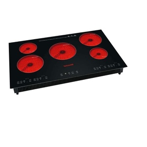 Placas de Cocción Eléctricas de Cerámica Silenciosas y Suaves, 4 Quemadores, Control Táctil, Integradas, Uso Comercial, Ecológicas, 1800W de Alta Potencia - Product Image 1