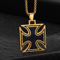 Ukrainien Trident Symbole En Acier Inoxydable Pendentif Collier Conception Géométrique National Chrétien Bijoux pour Hommes Femmes Anniversaire