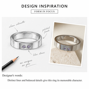 Silver Tone 14K Gold Plated <b>Plain</b> Band <b>Ring</b> with Two Round Stones and Irregular Polished Finish Women's Daily Wear - Product Image 2