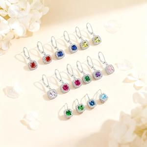 Pendientes de Halo chapados en rodio de lujo de alta calidad, pendientes de aro de flores, pendientes de mujer plateados 925, venta al por mayor <span class=keywords><strong>2023</strong></span> - Product Image 2