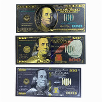 Répliques de billets de 24K en noir argent ou or, nouvelle technologie, billet de collecte américaine 100 dpi, pour cadeaux