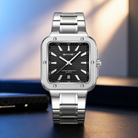 SKMEI 9403 Montre Homme de Luxe Carrée Tendance Analogique Charme Antique Étanche Lumineuse Date Quartz Acier Inoxydable Classique Affaires