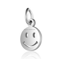 Pendentif personnalisé gravé avec une émotion, charme visage souriant mignon en acier inoxydable, mini-plaque ronde pour collier, boucles d'oreilles, bracelet DIY