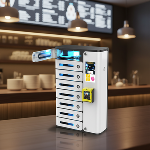 Caja de seguridad premium MIA de 8 puertas para tarjetas de crédito con soporte para Apple Pay, Google Pay, PayPal, <span class=keywords><strong>Visa</strong></span>, etc. Cargador de teléfono por uso pagado. - Product Image 1