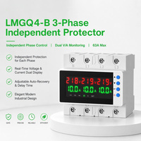 Série LMGQ4-B, protecteur de tension électronique triphasé à double affichage, contrôle indépendant, 63A, relais de protection de tension réglable
