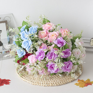 Ramo de Rosas Artificiales al por Mayor, <span class=keywords><strong>6</strong></span> Cabezas, Tamaño Pequeño, para Ramos de Novia - Product Image 1
