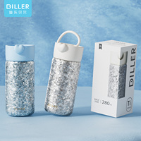 Mug de voyage en titane 280 ml pour le bureau et l'extérieur, tasse en titane portable avec poignée de transport et boîte cadeau pour le thé et le café
