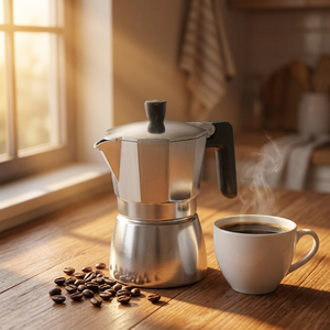 Cafetera Moka de Aluminio Ecológica con Doble Válvula de Seguridad, Extracción de Alta Presión, Cafetera Octogonal Duradera de 6-12 Tazas - Product Image 4