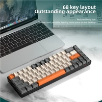 T8 RGB Mechanical Keyboard Luminous Keycaps Wired Gaming Keyboard USB Backlight for Tablet Laptop Computer Gamer 68 Keys TYPE-C