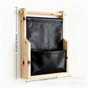 Wooden Magazine <b>Rack</b> Natural Wood Color Durable Storage For Entryway Bedroom Living Room <b>Kitchen</b> Office - Product Image 3