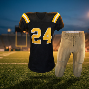 Ensemble de maillots de football américain personnalisés unisexe sans manches col en V imprimé numériquement sur le devant respirant anti-humidité en maille 100% - Product Image 2