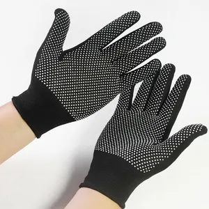 Prezzo di fabbrica antiscivolo cotone maglia pvc punteggiato di lavoro guanti di sicurezza in poliestere punteggiato guanti