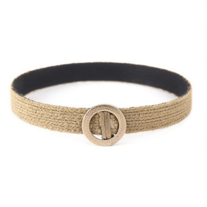 Cintura Angelina con Fibbia Rotonda da 6 Cm in PP Intrecciato per Donna, Accessori Moda - Product Image 2