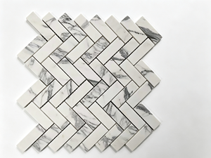 Statuario White Marble Herringbone <b>Mosaic</b> <b>Tile</b> Honed Surface Kitchen Bathroom Wall Backsplash Natural Stone <b>Mosaic</b> <b>Tile</b> - Product Image 1