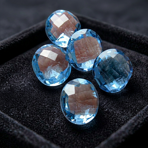 Topacio Azul Suizo Natural de Tamaño Personalizado, Corte Briolette de 8mm, Facetado y Redondo, Gema Suelta para la Fabricación de Colgantes y Pendientes, Venta al Por Mayor - Product Image 4
