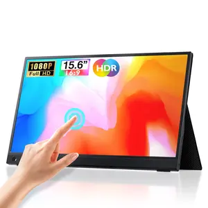 Super dünne lcd touchscreen gaming monitor 15.6 "tragbare monitor tragbare mit lautsprecher