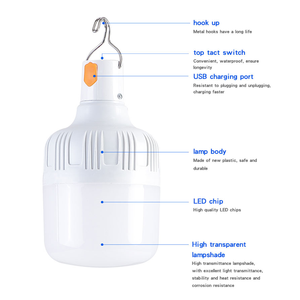 Lampe de camping d'urgence rechargeable 20W 30W 40W 50W, <span class=keywords><strong>plafonnier</strong></span> <span class=keywords><strong>LED</strong></span> rechargeable blanc, garantie 1 an, ampoule <span class=keywords><strong>LED</strong></span> - Product Image 3