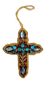 Handmade Handcrafted Embroidered Beaded Velvet Satin Christmas <b>Decorations</b> Cross Santa Socks Sparrow <b>Elephant</b> Customized - Product Image 4