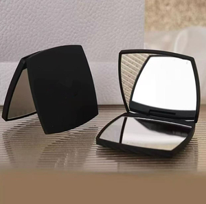 D counter gift: <b>Square</b> makeup small <b>mirror</b> for touch-ups, black frosted, portable large double-sided <b>mirror</b> - Product Image 1