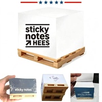 Bloc-notes adhésif carré de haute qualité personnalisé 3x3x3 pouces avec palette en bois pour le bureau et les entreprises