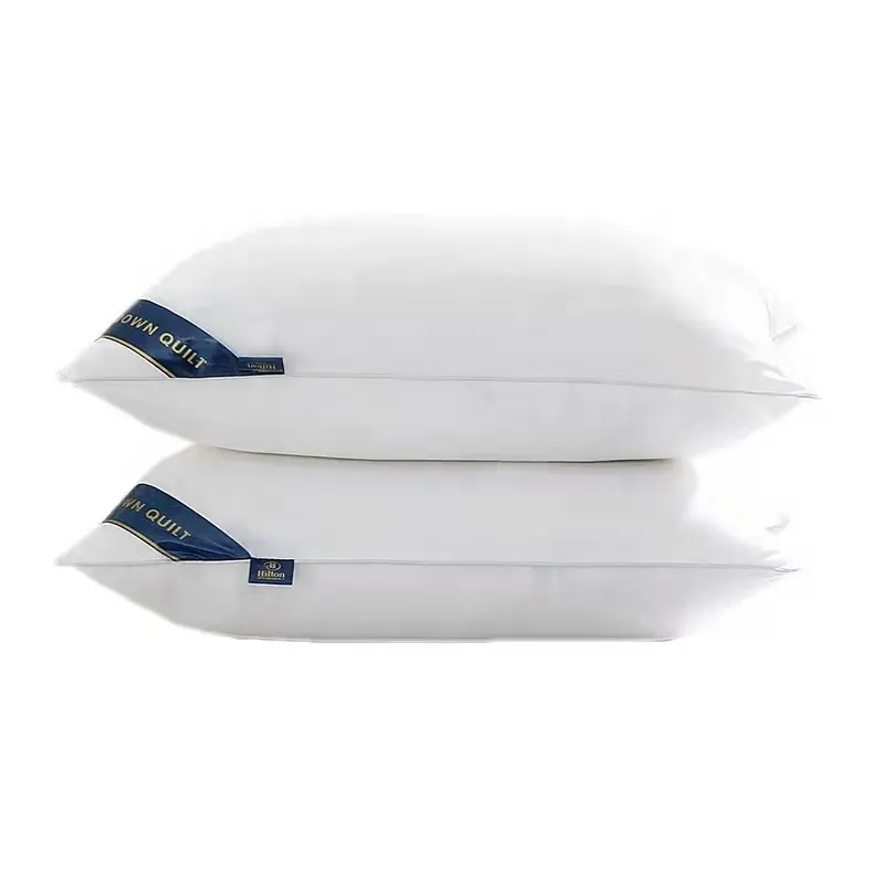 Customized Soft and Comfortable 100% Cotton Shell Filled Duck Down Feather Pillow for Hypoallergenic Hotel requirements