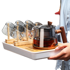 <span class=keywords><strong>Teiera</strong></span> in Vetro Borosilicato da 450ml con Manico in Legno e Infusore, Adatta <span class=keywords><strong>per</strong></span> Fornelli Elettrici e in Ceramica - Product Image 4