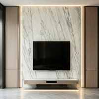 Dalle de marbre blanc Calacatta minimaliste moderne, parfaitement adaptée aux salons de villas haut de gamme, aux murs décoratifs des halls d'hôtels de luxe