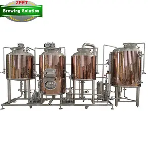 Equipamento de fabricação de cerveja fornecedor de cobre vermelho comercial mash tun 5bbl 800L 1000L sistema turnkey cervejaria para venda