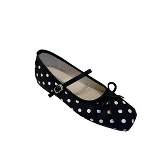 Chaussures plates Mary Jane légères à bout carré et à pois, style rétro français, pour <span class=keywords><strong>femme</strong></span>, idéales pour l'été - Product Image 5