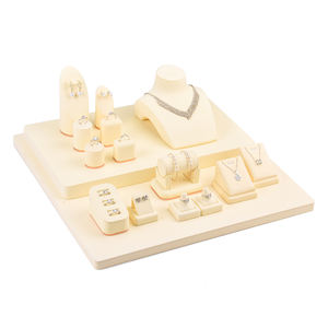 Jinsky couleur beige bijoux compteur affichage anneau support boucle d'oreille affichage bracelet titulaire T bar boucle d'oreille bijoux affichage ensemble - Product Image 1