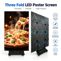 Écran d'affichage LED pliable à trois volets P1.86, affichage publicitaire pliable, signalisation numérique intérieure pour l'affichage dans les allées des supermarchés