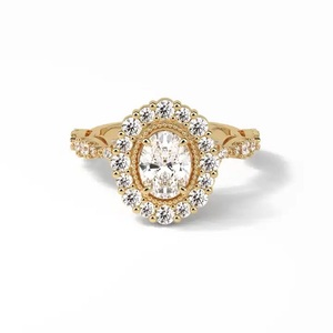 Bague de fiançailles et de mariage en or blanc de haute qualité, sertie d'un moissanite ovale en forme de cœur, certifiée GRA. - Product Image 2