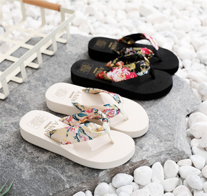 Ciabatte estive a spina di pesce stile etnico da donna casual tacco zoppo sandali da spiaggia con nastro di raso bohémien infradito - Product Image 6