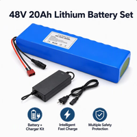 Batterie lithium-ion 48V 20Ah avec BMS intégré pour vélo électrique, scooter, tricycle électrique, batterie rechargeable pour vélo électrique