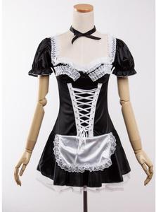 Ecowalson Sexy donna francese cameriera Cosplay Lingerie taglie forti Costume di Halloween per donna abito da cameriera esotico servitore Cosplay - Product Image 2