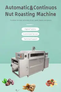 Maquinaria de tostado de nueces pequeñas, fabricante automático de tostador de cacahuetes, máquina tostadora de nueces de cacahuete, precio comercial