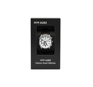 Hyf Hyf-A202 Orologio Intelligente alla Moda, Cronografo Unisex con Cinturino in Pelle e Cassa Rotonda in Acciaio Inossidabile - Product Image 1