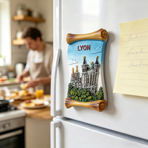 Aimant <span class=keywords><strong>de</strong></span> réfrigérateur 3D personnalisable et coloré, motif Ville <span class=keywords><strong>de</strong></span> <span class=keywords><strong>Lyon</strong></span>, France, en résine faite à la main, durable, imprimé par transfert thermique, pour les voyages - Product Image 5