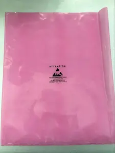 Sacchetto di plastica Esd fornitore camera bianca protezione sottovuoto imballaggio elettrostatico Esd rosa cerniera sacchetto di plastica PE