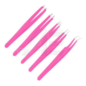 Ensemble de 5 pinces à épiler ROSE VIVANT professionnelles en acier inoxydable pour cils et sourcils, fournitures pour cils, DIY 2026 - Product Image 2