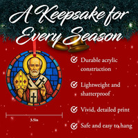 Ornement en acrylique Décoration de Noël catholique chrétienne traditionnelle Décoration religieuse d'église Ornements suspendus pour arbre