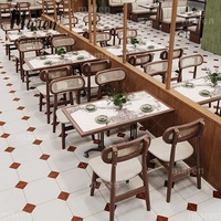 Meilleures ventes : Banc en cuir, Table et chaise en bois massif pour restauration rapide, Ensemble de meubles avec chaise en rotin, Table et chaise pour café et restaurant