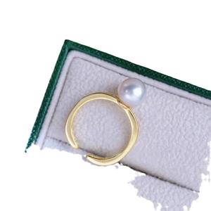 Soporte para Anillos de Plata S925 WENCHI, Joyería de Moda DIY, Cuentas Redondas de 8-10 mm, 11970, Accesorios con Espacio para Perlas - Product Image 5