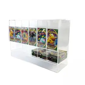 Confezioni personalizzate Tcg Mtg Yugioh Po kemon Booster Display Dispenser all'ingrosso 3 o 6 Slot acrilico Booster Pack