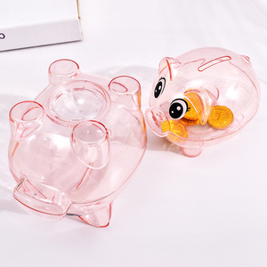 Alcancía de Plástico con Forma de Cerdo Transparente con Logotipo Personalizado para Cajero Automático, Novedad al por Mayor, Certificación CE RoHS, Caja de Regalo - Product Image 6